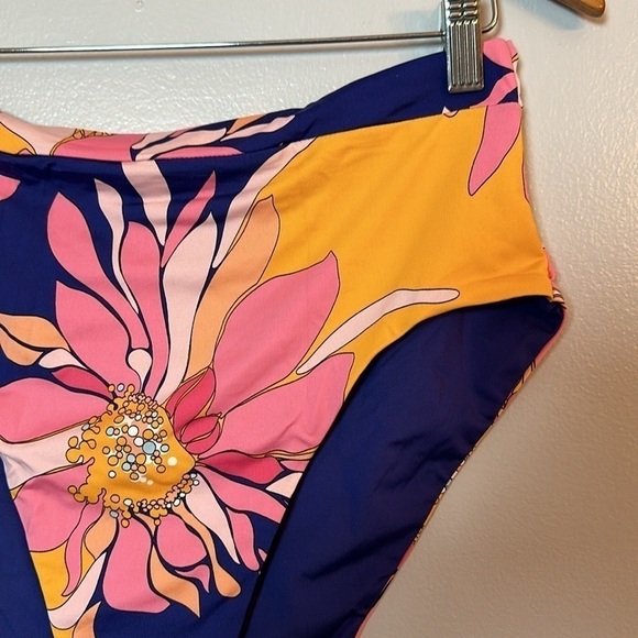 Trina Turk Breeze High Waist Swim Bottom in Multi - Picture 3 of 10